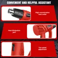 Pistolet thermique 2000W 300 à 600 °C rouge – 4
