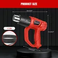 Pistolet thermique 2000W 300 à 600 °C rouge – 8