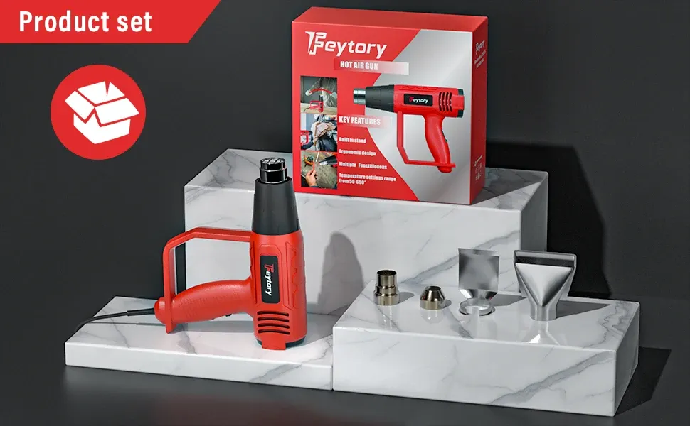 Pistolet thermique 2000W 300 à 600 °C rouge