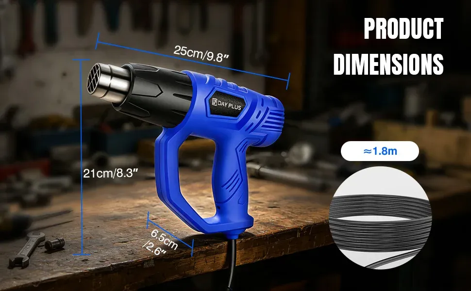 Pistolet thermique professionnel 2000W 300-600°C