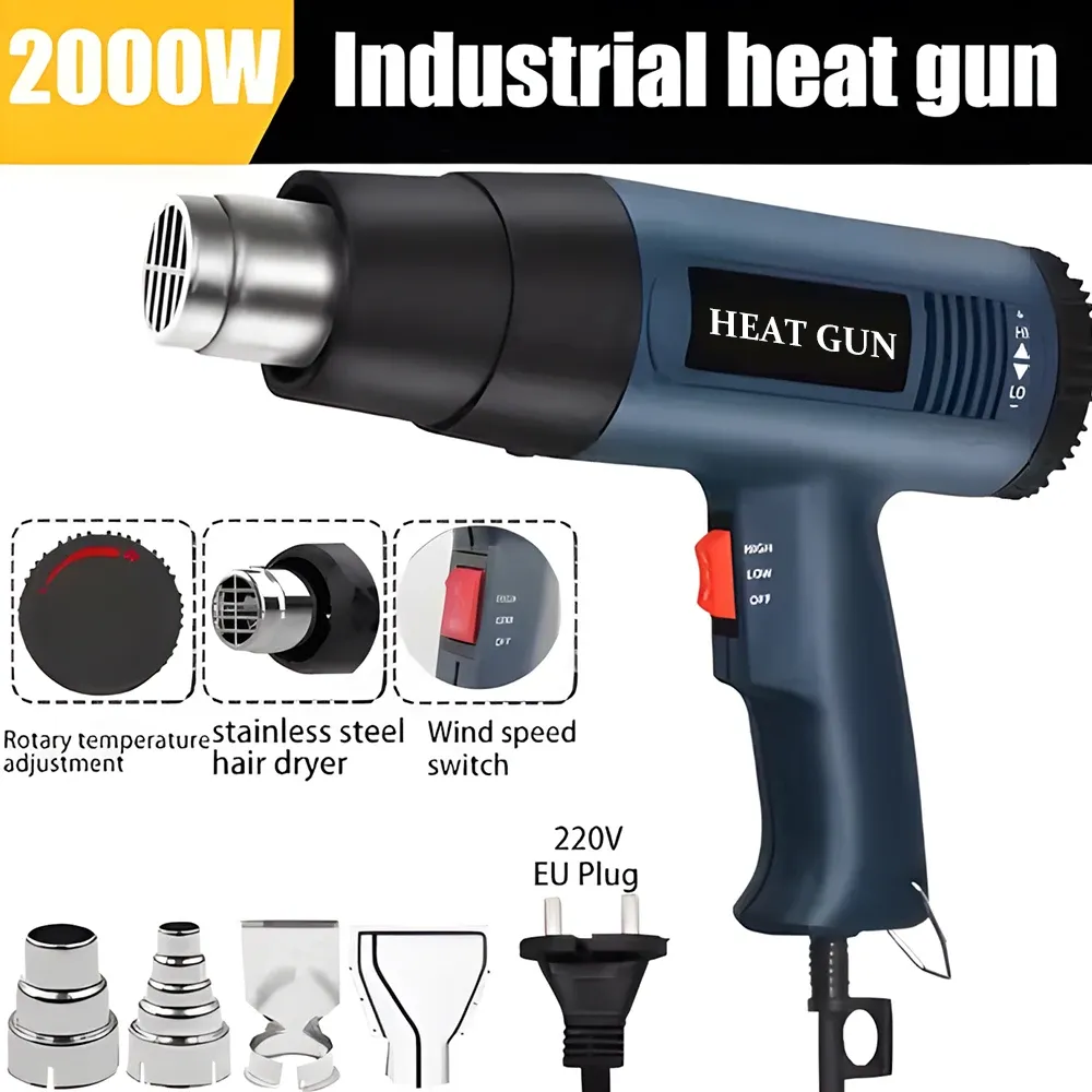 Pistolet thermique professionnel 2000W 60 à 600 °C
