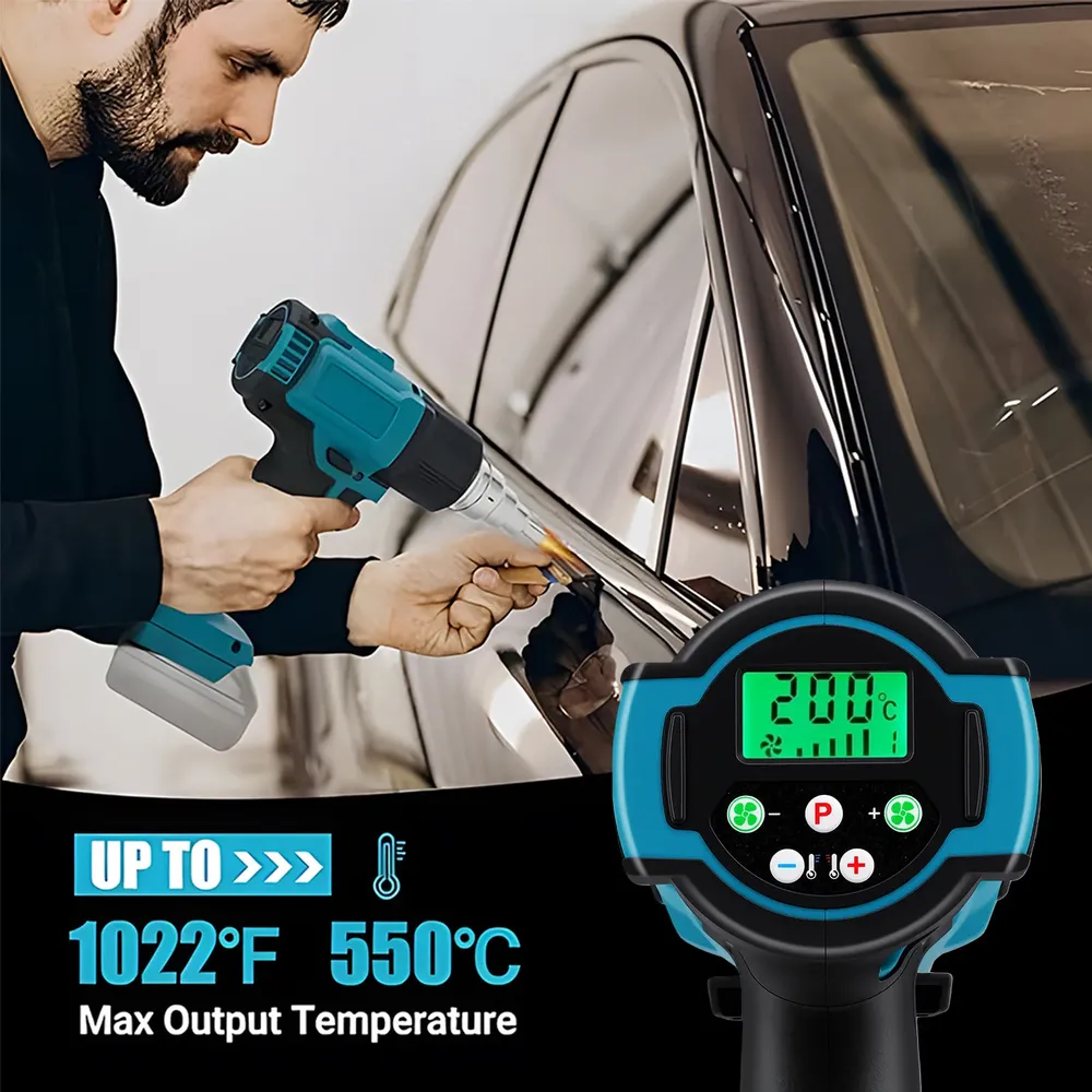 Pistolet thermique sans fil 18V 300W jusqu'à 550 °C