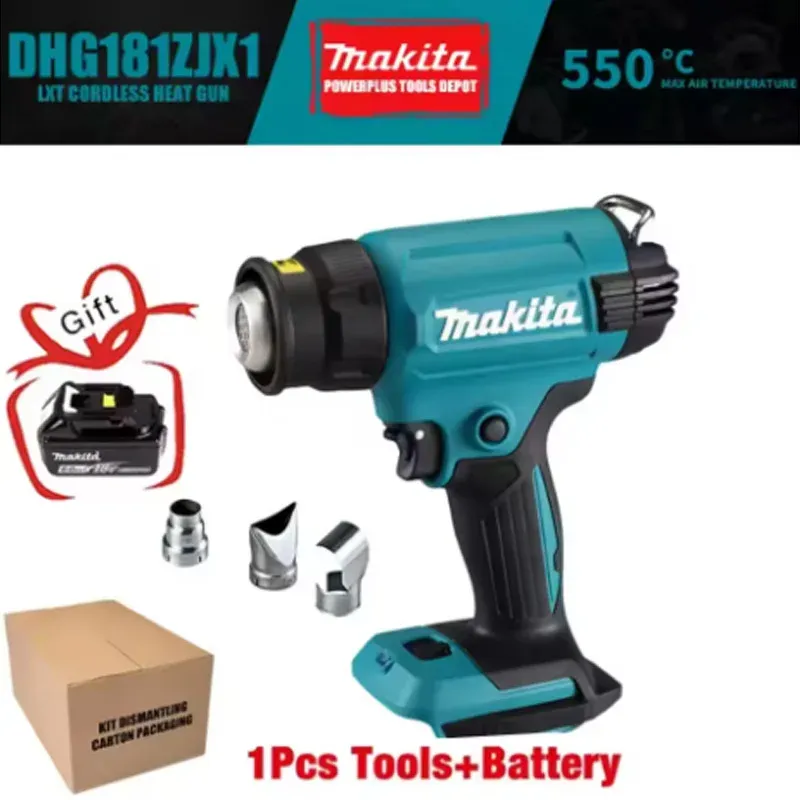 Pistolet thermique sans fil 18V 550 °C LED