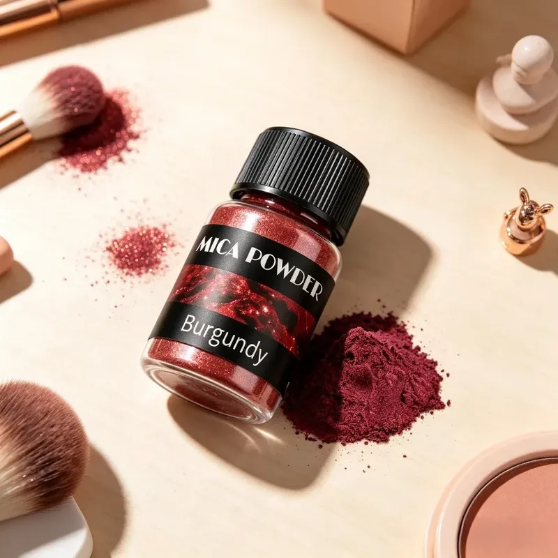 Poudre de mica bordeaux métallique pour résine