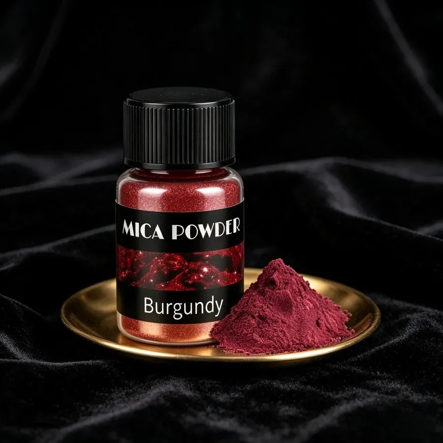 Poudre de mica bordeaux métallique pour résine