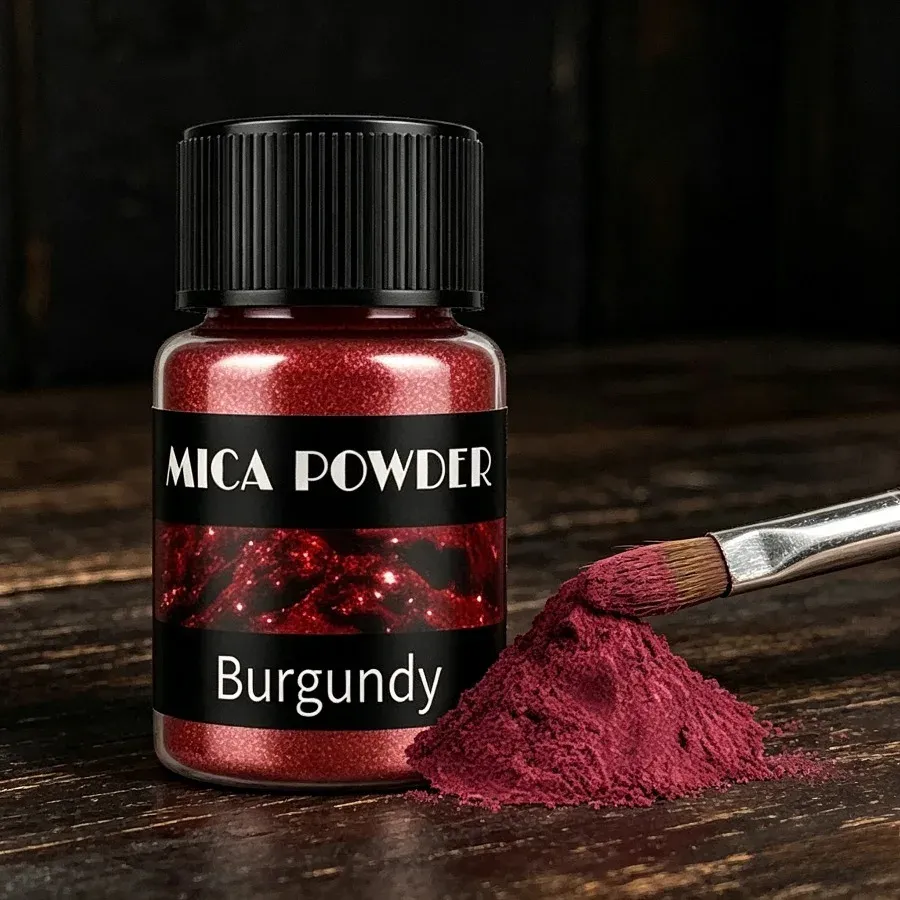 Poudre de mica bordeaux métallique pour résine