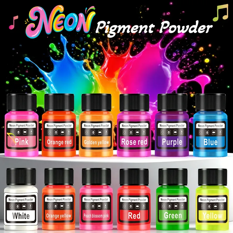 Poudre fluorescente 6 couleurs pour résine époxy et bougies