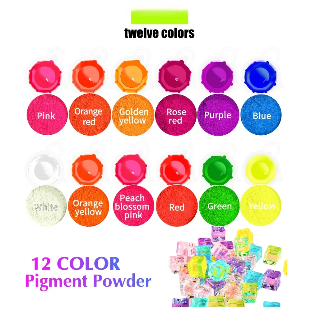 Poudre fluorescente 6 couleurs pour résine époxy et bougies