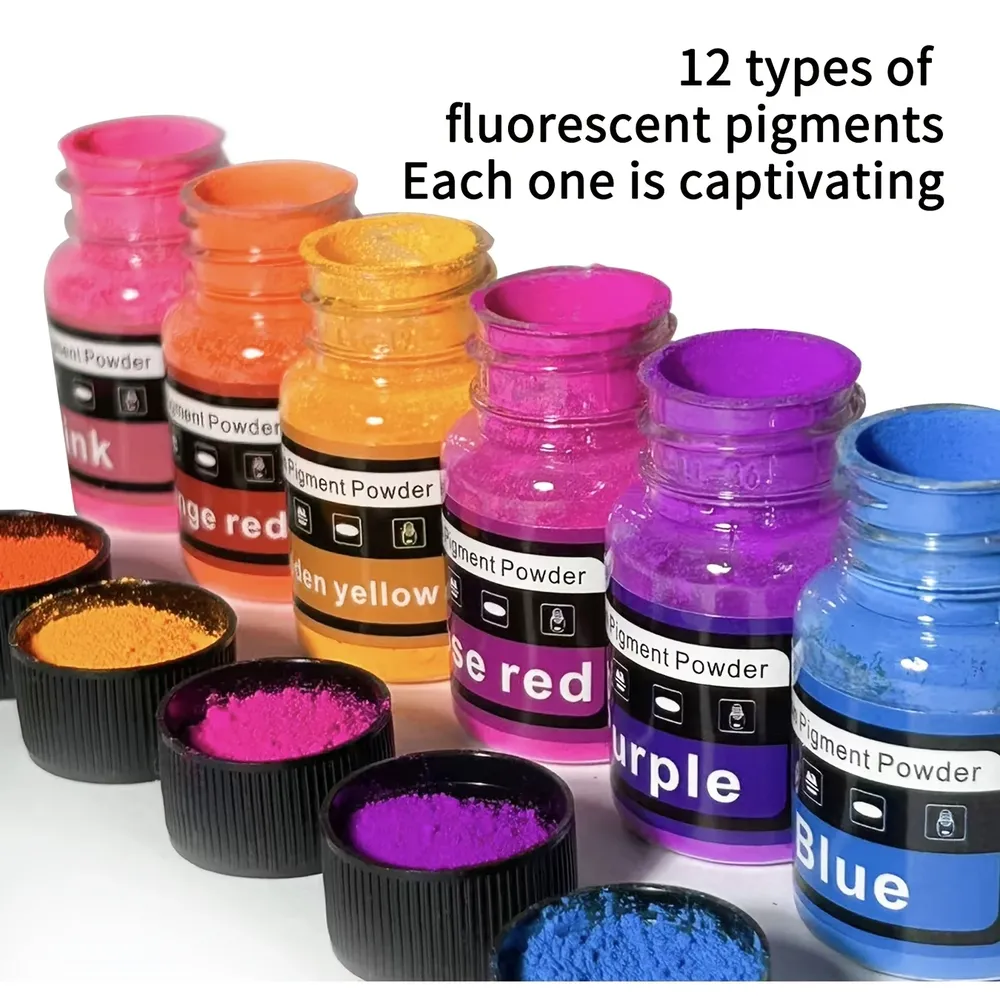 Poudre fluorescente 6 couleurs pour résine époxy et bougies