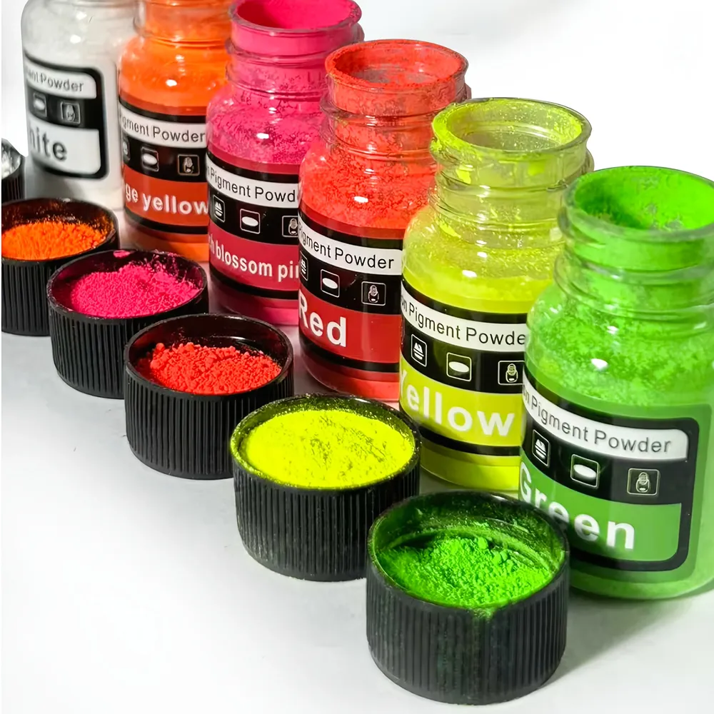 Poudre fluorescente 6 couleurs pour résine époxy et bougies