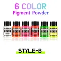 Poudre fluorescente 6 couleurs pour résine époxy et bougies – Couleur Style B