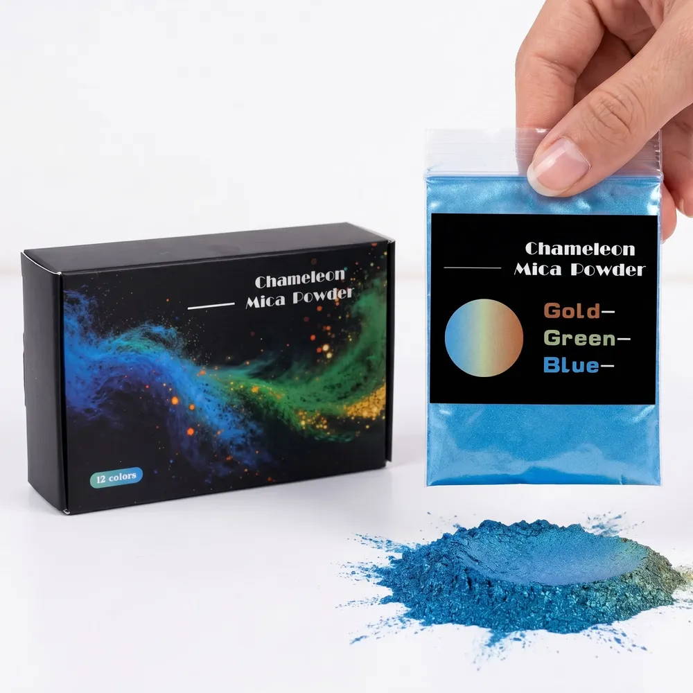 Poudre mica caméléon 12 couleurs pour résine