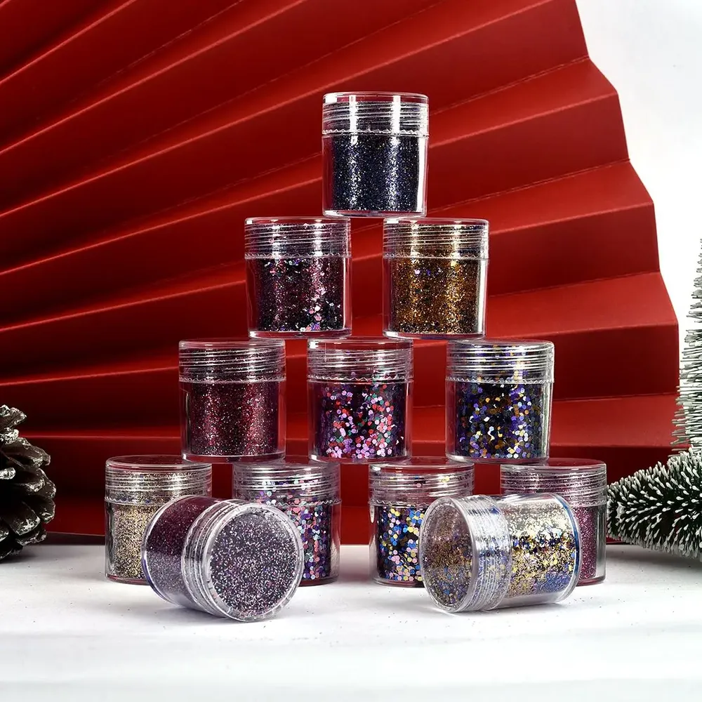 Poudre paillettes 4 à 5 bouteilles pour résine et nail art