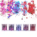 Poudre paillettes 4 à 5 bouteilles pour résine et nail art – Couleur Style-3-5pcs