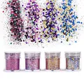 Poudre paillettes 4 à 5 bouteilles pour résine et nail art – Couleur Style-7-4pcs
