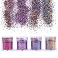 Poudre paillettes 4 à 5 bouteilles pour résine et nail art – Couleur Style-8-4pcs