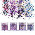 Poudre paillettes 4 à 5 bouteilles pour résine et nail art – Couleur Style-9-4pcs