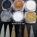Poudre paillettes holographique 24 couleurs pour résine – Couleur 6Colors Each 1Jar