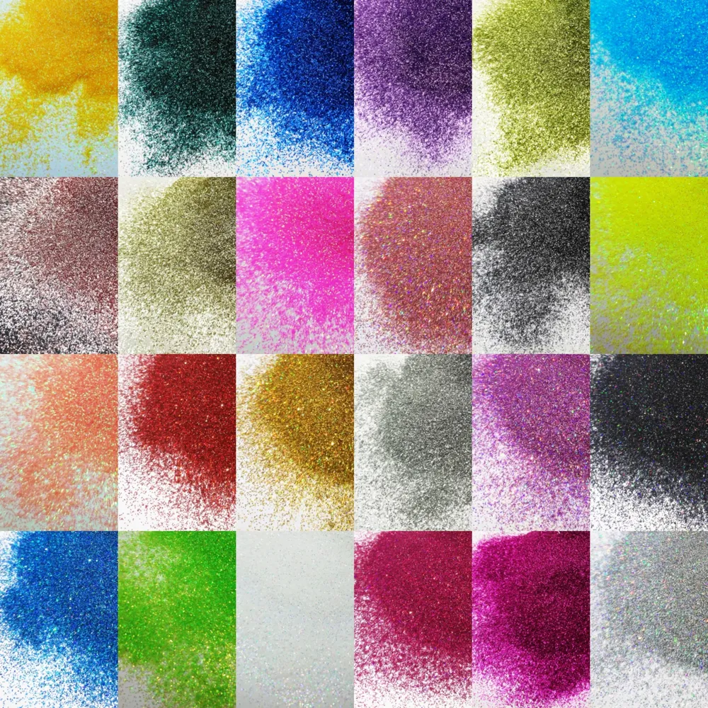 Poudre paillettes holographique 24 couleurs pour résine