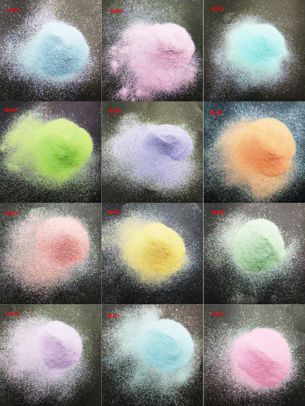 Poudre paillettes holographique 24 couleurs pour résine
