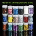 Poudre paillettes holographiques 18 couleurs pour résine – 2