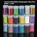 Poudre paillettes holographiques 18 couleurs pour résine – Couleur 18pingleishexifen