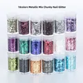 Poudre paillettes holographiques 18 couleurs pour résine – Couleur 18pingjinshusehunhe