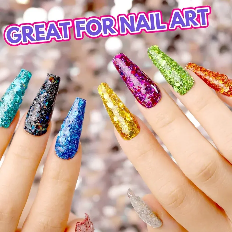 Poudre paillettes holographiques 18 couleurs pour résine