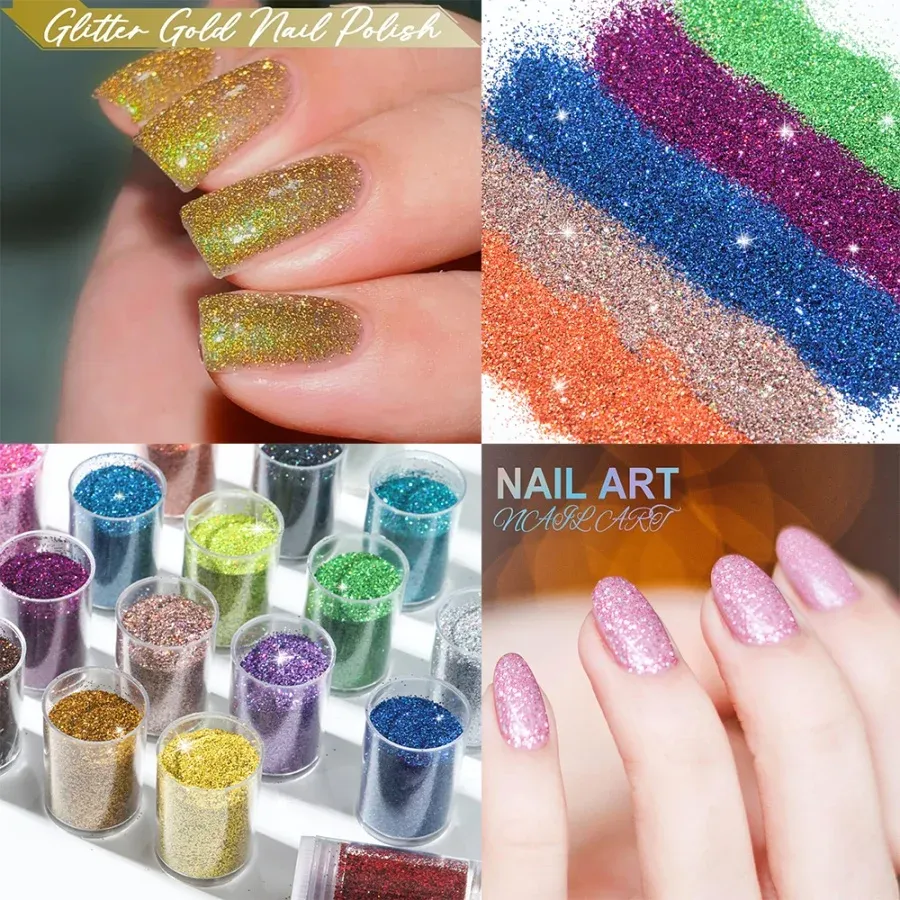 Poudre paillettes holographiques 18 couleurs pour résine