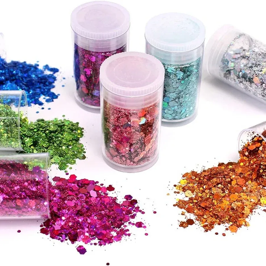 Poudre paillettes holographiques 18 couleurs pour résine