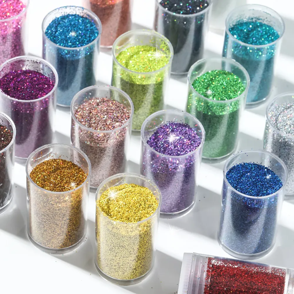 Poudre paillettes holographiques 18 couleurs pour résine