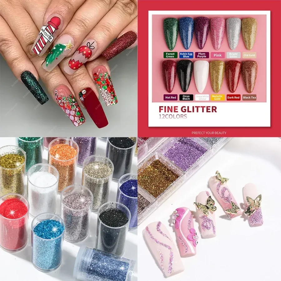 Poudre paillettes holographiques 18 couleurs pour résine