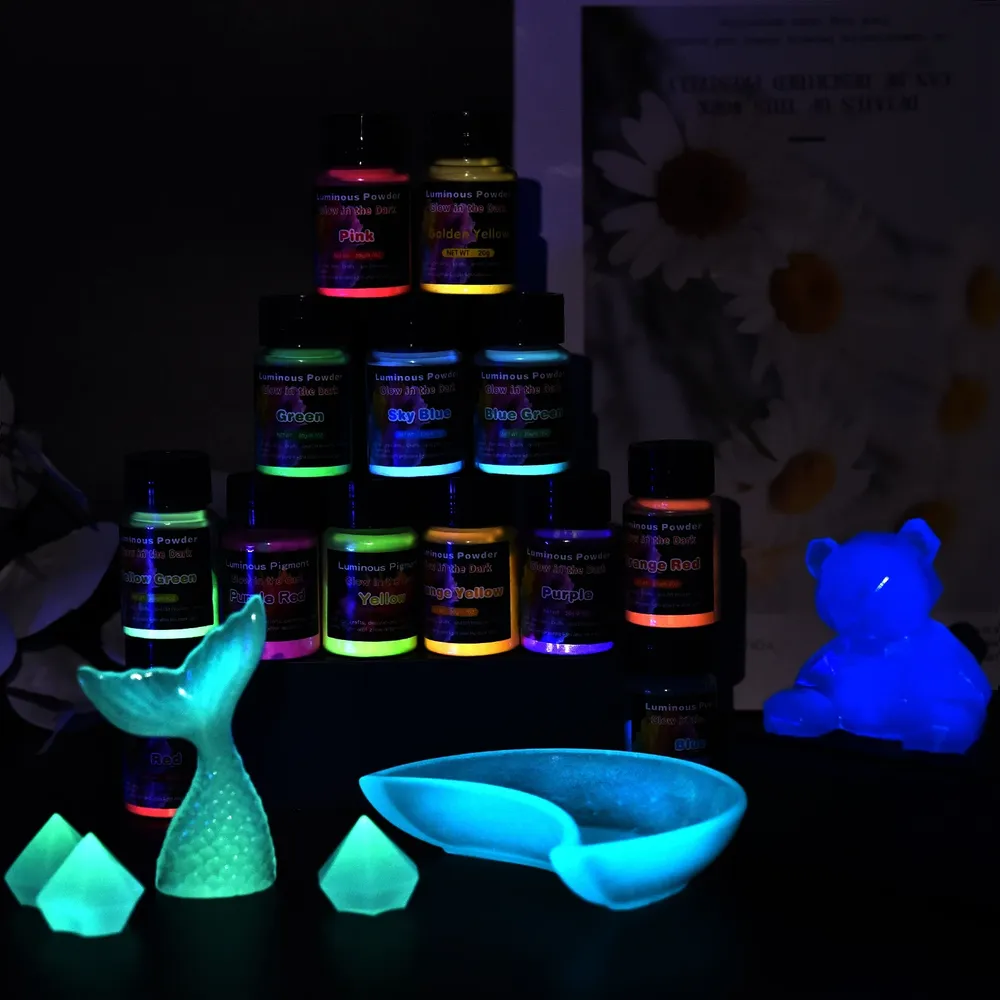 Poudre phosphorescente 20 g pour remplissage résine et artisanat