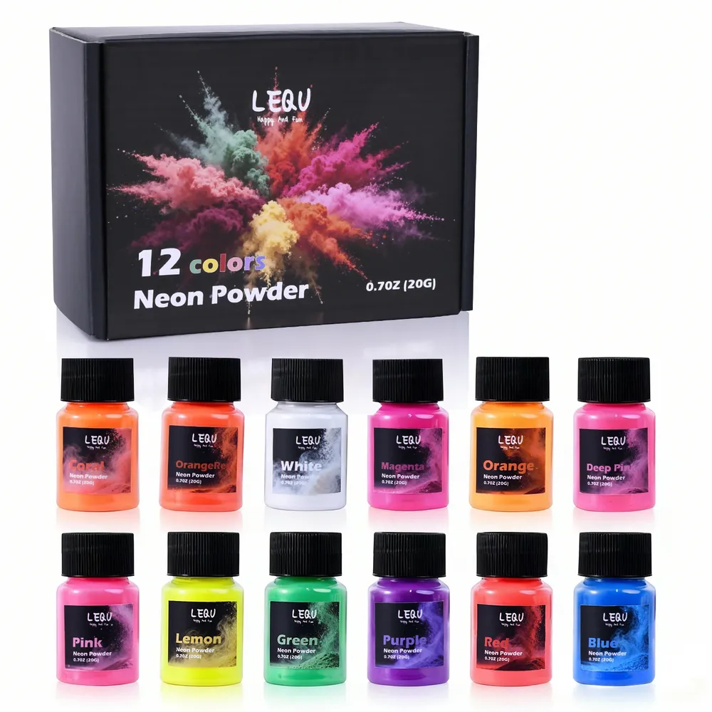 Poudre pigment néon 12 couleurs pour résine