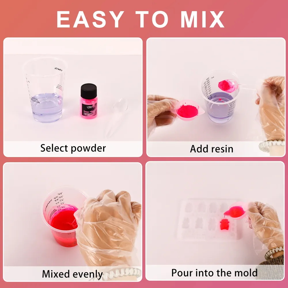 Poudre pigment néon 12 couleurs pour résine