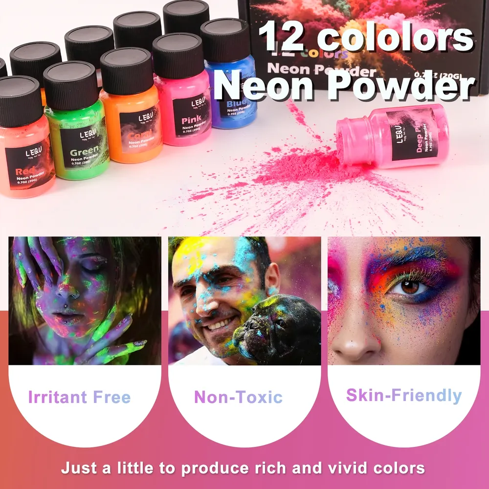 Poudre pigment néon 12 couleurs pour résine