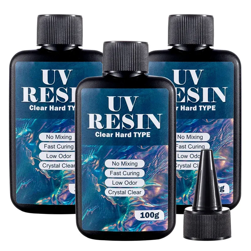 Résine dure UV 100 g à 300 g transparente