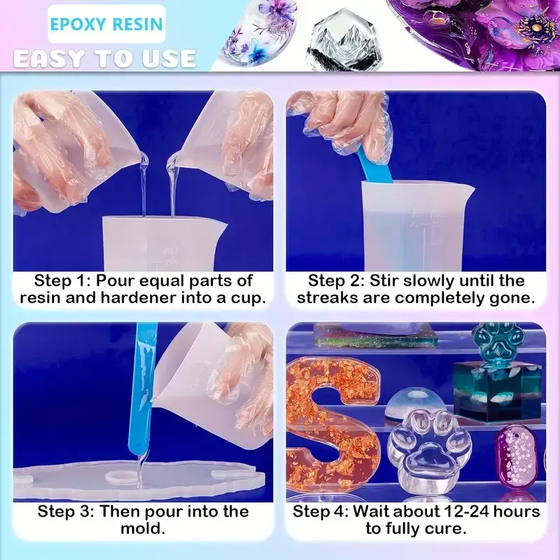 Résine époxy 6,76 oz à 32 oz auto-nivelante