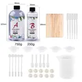 Résine époxy AB transparente 3:1 75 à 1000 g pour bijoux – Color Ensemble 01 A750g-B250g