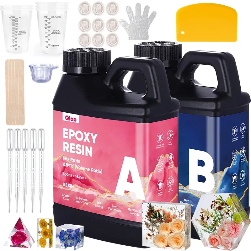 Résine époxy transparente 1:1 250 ml à 500 ml pour art et moulage