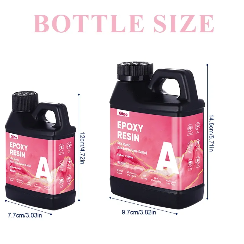 Résine époxy transparente 1:1 250 ml à 500 ml pour art et moulage