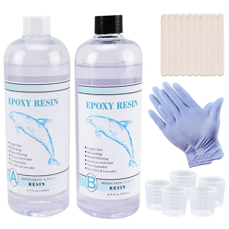 Résine époxy transparente 1:1 kit moulage avec accessoires