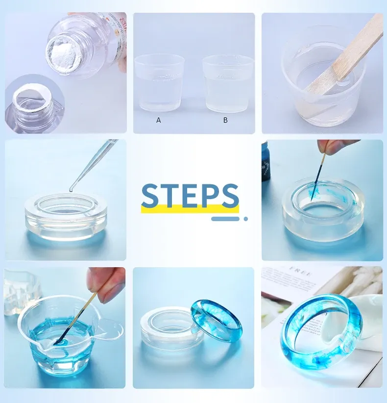 Résine époxy transparente 1:1 kit moulage avec accessoires