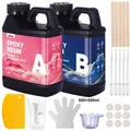 Résine époxy transparente 250 ml à 500 ml pour art et moulage bois – Couleur 500ml 500ml kit