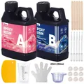 Résine époxy transparente 250 ml à 500 ml pour art et moulage bois – Couleur 250ml 250ml kit