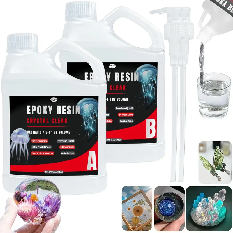 Résine époxy transparente faible odeur 1:1 pour bijoux et moulage