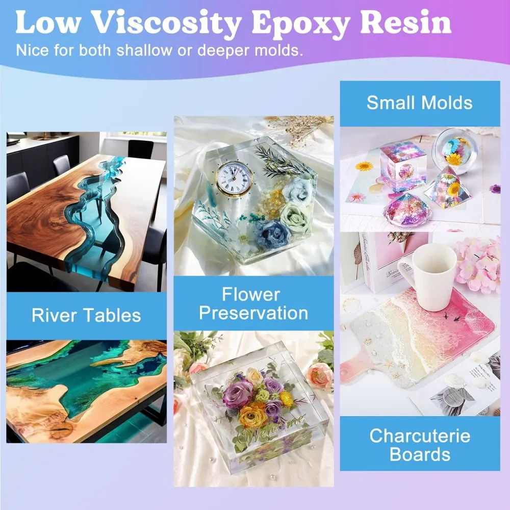 Résine époxy transparente faible odeur 1:1 pour bijoux et moulage
