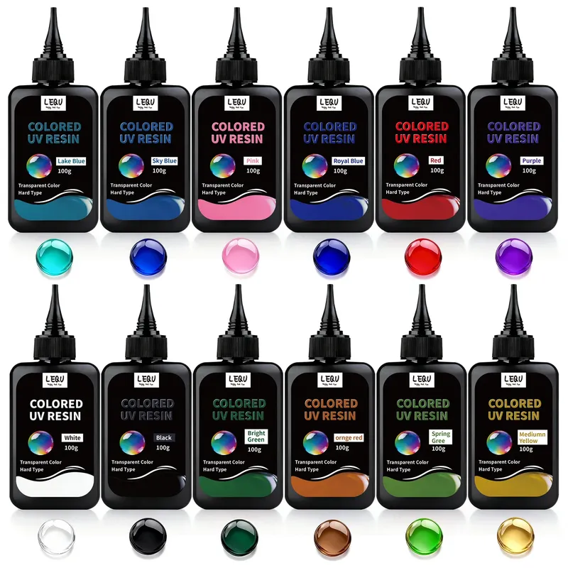 Résine UV couleur unie 12 couleurs faible rétrécissement