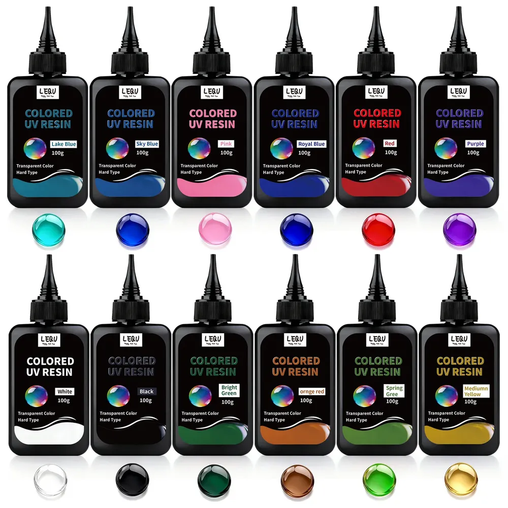 Résine UV couleur unie 12 couleurs faible rétrécissement