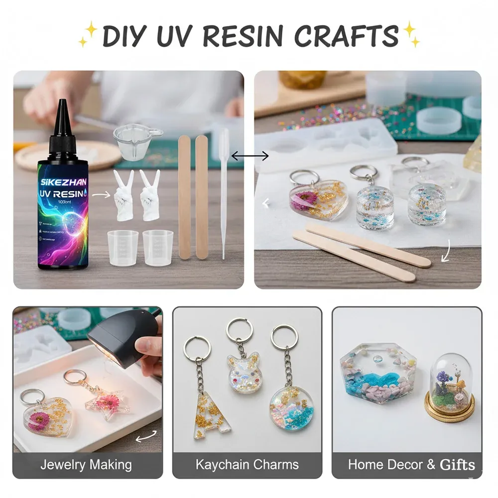 Résine UV cristal anti-jaunissement dure pour bijoux et moules